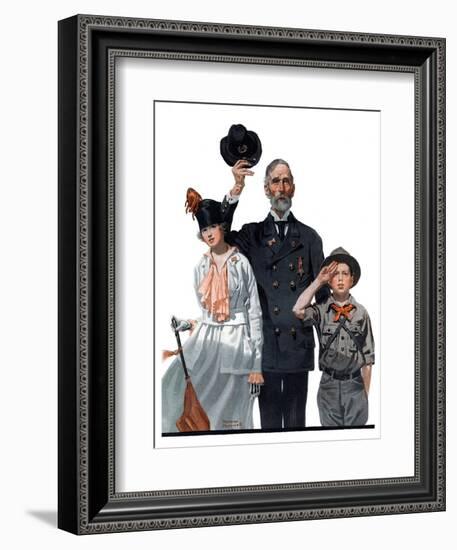 "Salute to Colors", May 12,1917-Norman Rockwell-Framed Giclee Print