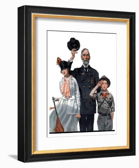 "Salute to Colors", May 12,1917-Norman Rockwell-Framed Giclee Print