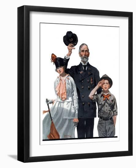 "Salute to Colors", May 12,1917-Norman Rockwell-Framed Giclee Print