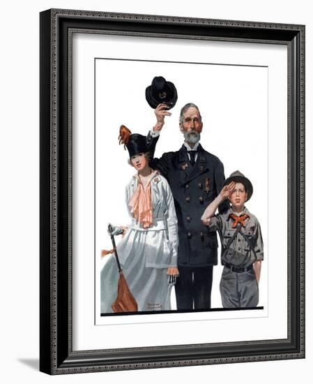 "Salute to Colors", May 12,1917-Norman Rockwell-Framed Giclee Print