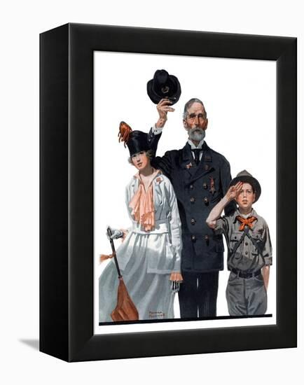 "Salute to Colors", May 12,1917-Norman Rockwell-Framed Premier Image Canvas