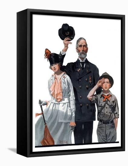 "Salute to Colors", May 12,1917-Norman Rockwell-Framed Premier Image Canvas