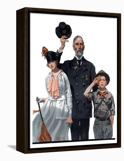 "Salute to Colors", May 12,1917-Norman Rockwell-Framed Premier Image Canvas