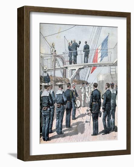 Salute to the Flag, French Naval Manoeuvres, 1891-Henri Meyer-Framed Giclee Print