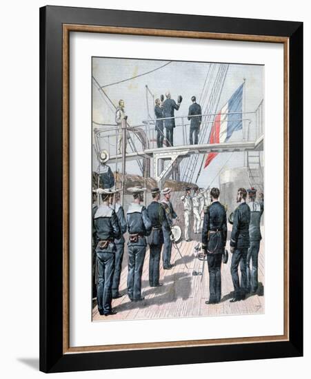 Salute to the Flag, French Naval Manoeuvres, 1891-Henri Meyer-Framed Giclee Print