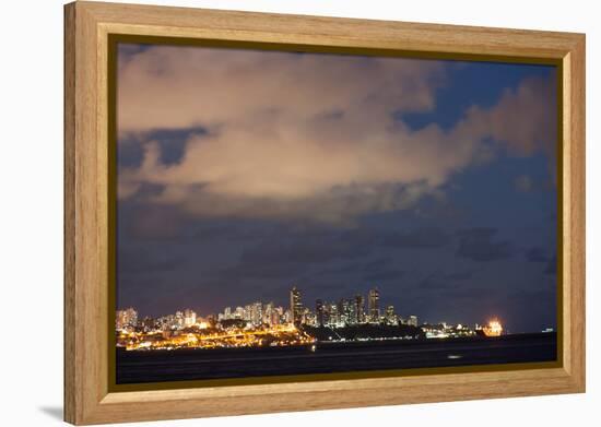 Salvador City at Night-Alex Saberi-Framed Premier Image Canvas