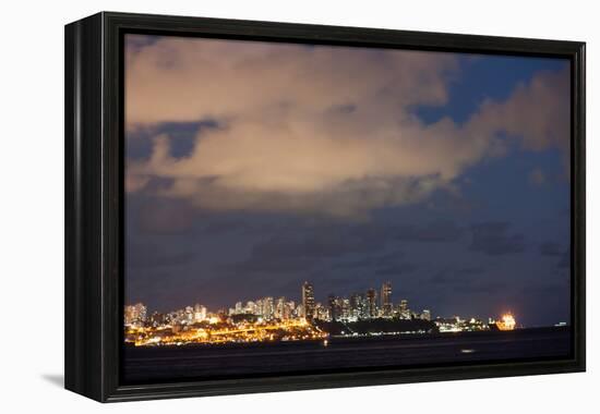 Salvador City at Night-Alex Saberi-Framed Premier Image Canvas