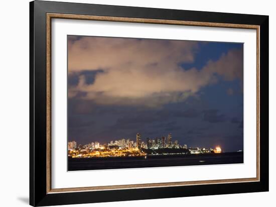 Salvador City at Night-Alex Saberi-Framed Photographic Print