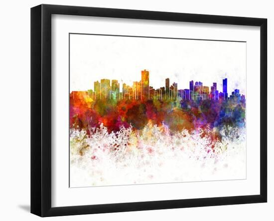 Salvador De Bahia Skyline in Watercolor Background-paulrommer-Framed Art Print