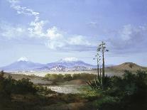 The City of Puebla with Volcanoes, 1879-Salvador Murillo-Framed Giclee Print