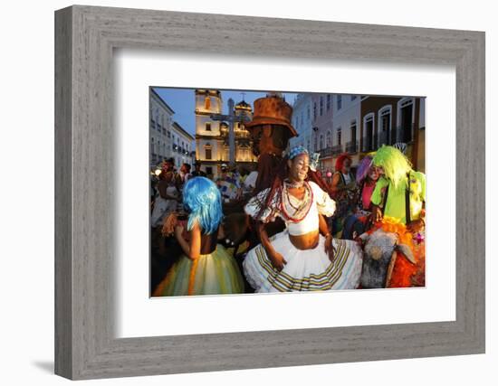 Salvador street carnival in Pelourinho, Bahia, Brazil, South America-Godong-Framed Photographic Print