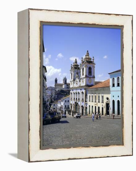 Salvador, the Pelourinho District at Largo Do Pelourinho, Bahia State, Brazil, South America-Geoff Renner-Framed Premier Image Canvas