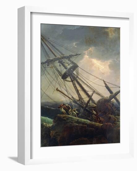 Salvaging Vessel, Detail from Tempest, 1777-Claude Joseph Vernet-Framed Giclee Print