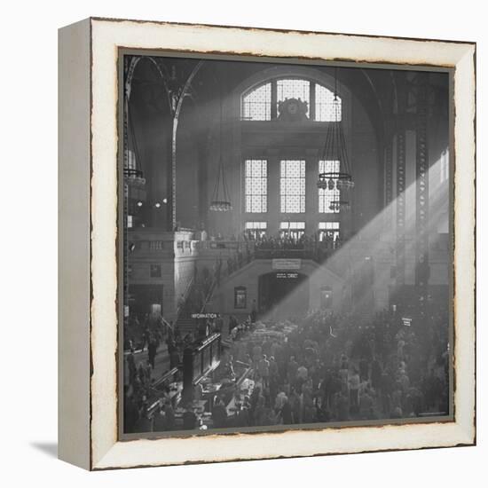 Salvation Army Meeting Held at Union Station-Wallace Kirkland-Framed Premier Image Canvas