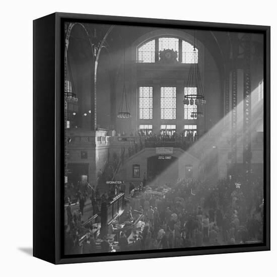 Salvation Army Meeting Held at Union Station-Wallace Kirkland-Framed Premier Image Canvas