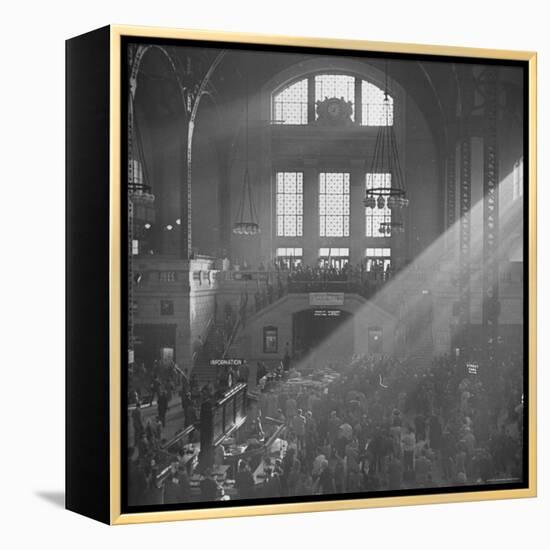 Salvation Army Meeting Held at Union Station-Wallace Kirkland-Framed Premier Image Canvas