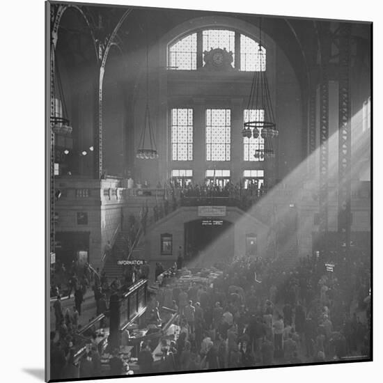 Salvation Army Meeting Held at Union Station-Wallace Kirkland-Mounted Photographic Print