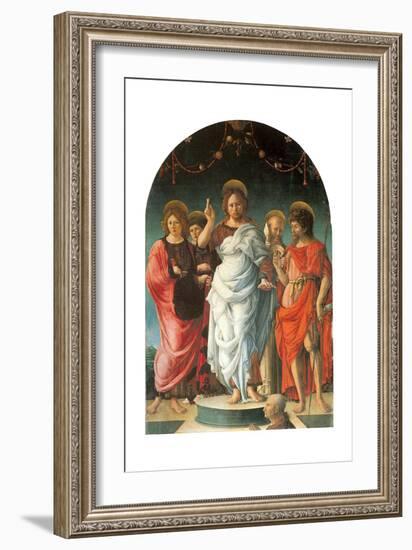 Salvator Mundi and Saints-Girolamo da Cremona-Framed Giclee Print