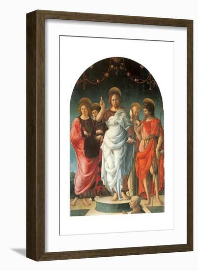 Salvator Mundi and Saints-Girolamo da Cremona-Framed Giclee Print