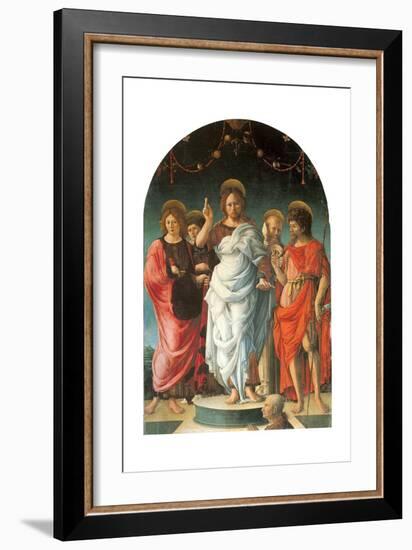 Salvator Mundi and Saints-Girolamo da Cremona-Framed Giclee Print