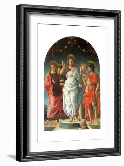 Salvator Mundi and Saints-Girolamo da Cremona-Framed Giclee Print