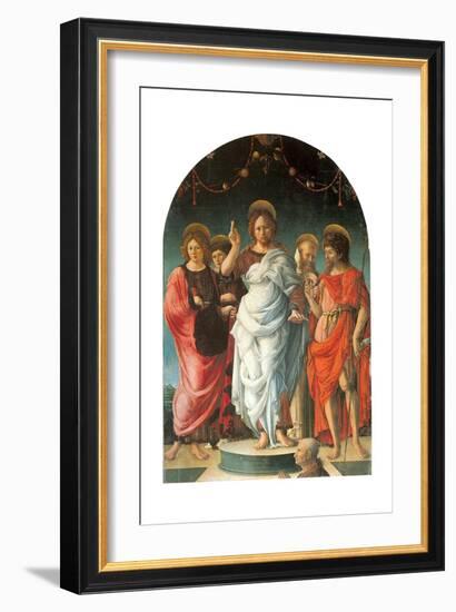 Salvator Mundi and Saints-Girolamo da Cremona-Framed Giclee Print