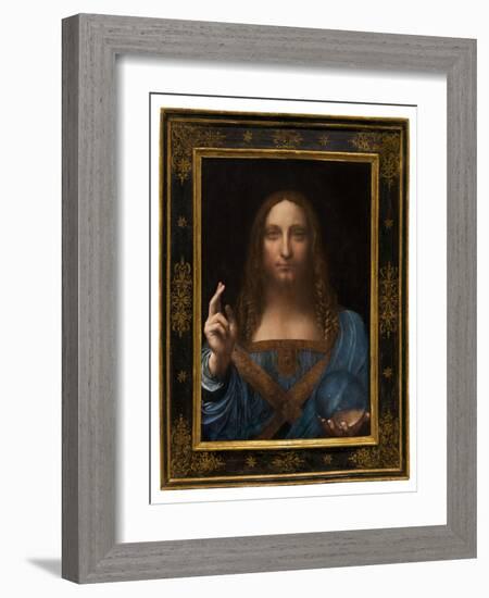 Salvator Mundi, C.1500 (Oil on Panel)-Leonardo Da Vinci-Framed Giclee Print