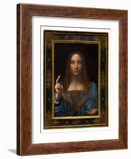 Salvator Mundi, C.1500 (Oil on Panel)-Leonardo Da Vinci-Framed Giclee Print