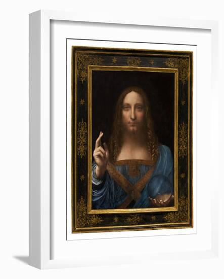 Salvator Mundi, C.1500 (Oil on Panel)-Leonardo Da Vinci-Framed Giclee Print