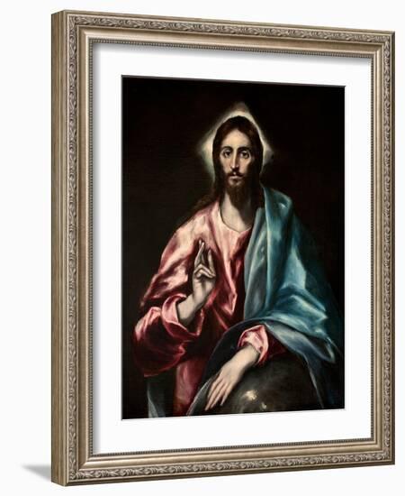 Salvator Mundi (El Salvado)-El Greco-Framed Giclee Print