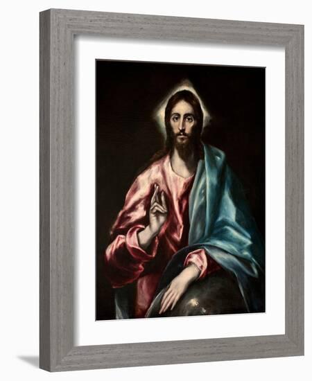 Salvator Mundi (El Salvado)-El Greco-Framed Giclee Print