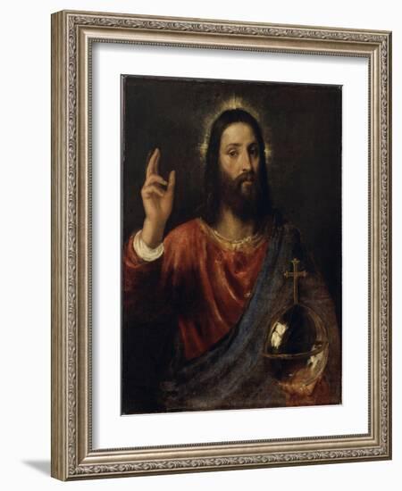 Salvator Mundi (Saviour of the World), C. 1570-Titian (Tiziano Vecelli)-Framed Giclee Print