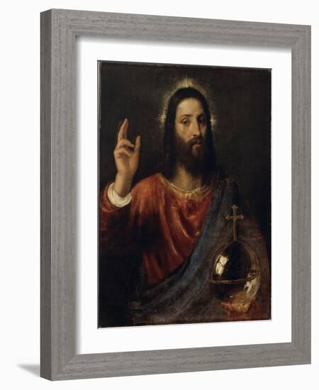 Salvator Mundi (Saviour of the World), C. 1570-Titian (Tiziano Vecelli)-Framed Giclee Print