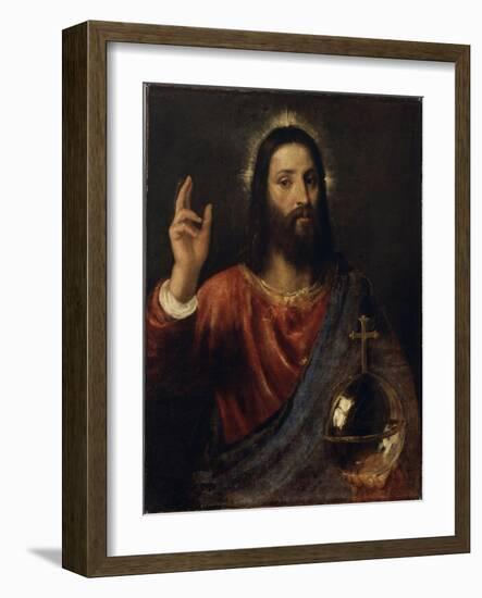 Salvator Mundi (Saviour of the World), C. 1570-Titian (Tiziano Vecelli)-Framed Giclee Print