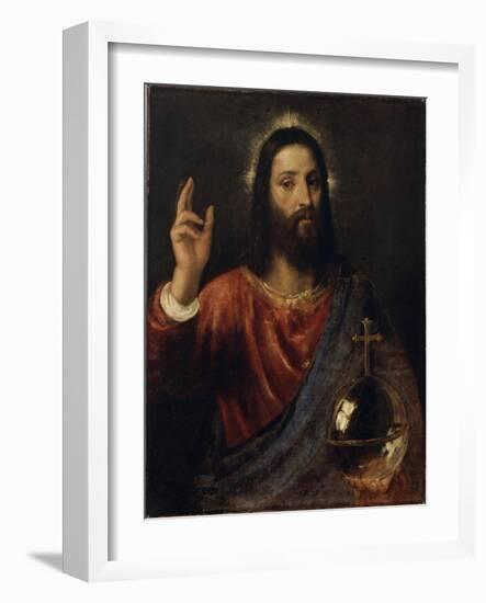 Salvator Mundi (Saviour of the World), C. 1570-Titian (Tiziano Vecelli)-Framed Giclee Print