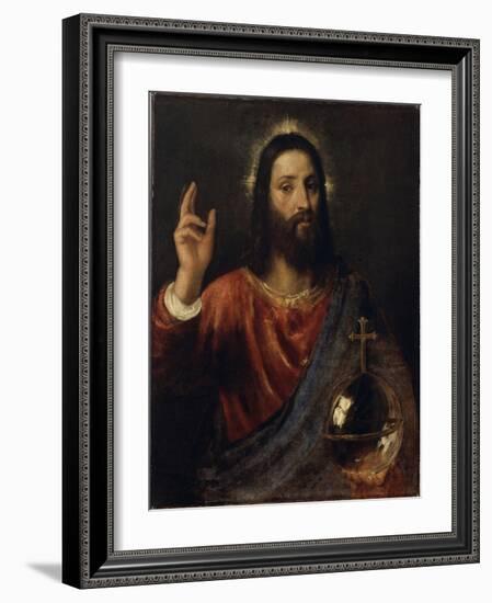 Salvator Mundi (Saviour of the World), C. 1570-Titian (Tiziano Vecelli)-Framed Giclee Print