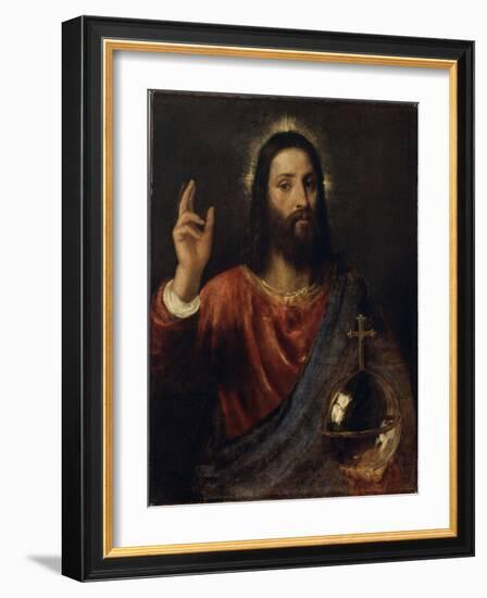 Salvator Mundi (Saviour of the World), C. 1570-Titian (Tiziano Vecelli)-Framed Giclee Print