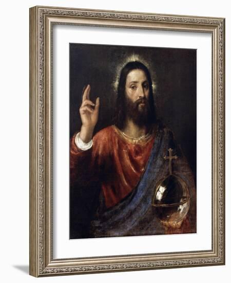 Salvator Mundi (Saviour of the World), C1570-Titian (Tiziano Vecelli)-Framed Giclee Print