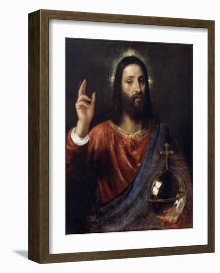 Salvator Mundi (Saviour of the World), C1570-Titian (Tiziano Vecelli)-Framed Giclee Print