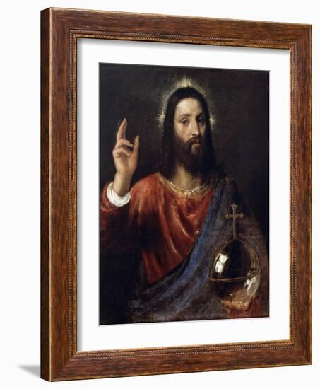 Salvator Mundi (Saviour of the World), C1570-Titian (Tiziano Vecelli)-Framed Giclee Print