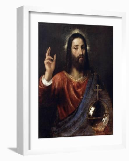 Salvator Mundi (Saviour of the World), C1570-Titian (Tiziano Vecelli)-Framed Giclee Print