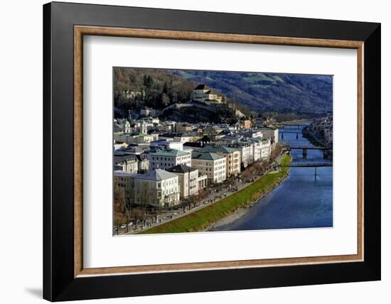 Salzach River and Kapuzinerberg Hill, Salzburg, Austria, Europe-Hans-Peter Merten-Framed Photographic Print