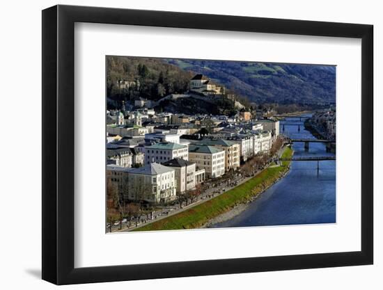 Salzach River and Kapuzinerberg Hill, Salzburg, Austria, Europe-Hans-Peter Merten-Framed Photographic Print