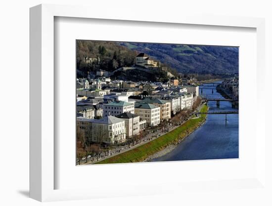 Salzach River and Kapuzinerberg Hill, Salzburg, Austria, Europe-Hans-Peter Merten-Framed Photographic Print