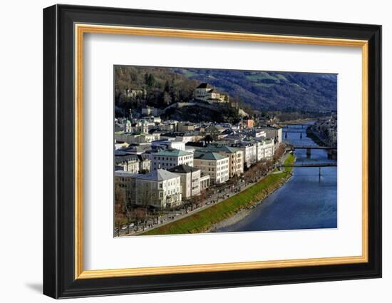 Salzach River and Kapuzinerberg Hill, Salzburg, Austria, Europe-Hans-Peter Merten-Framed Photographic Print