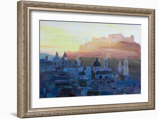 Salzburg at Dusk-Markus Bleichner-Framed Art Print