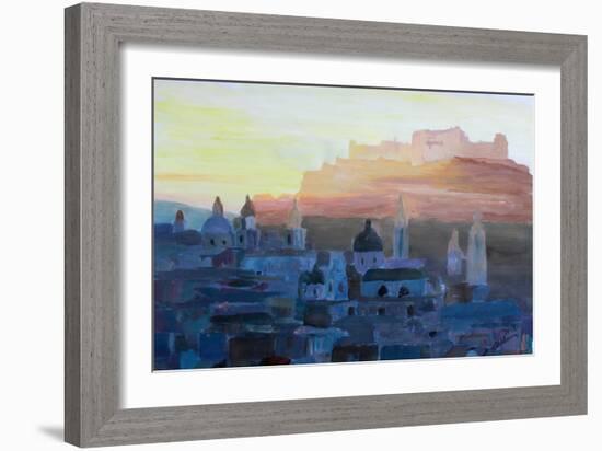 Salzburg at Dusk-Markus Bleichner-Framed Art Print