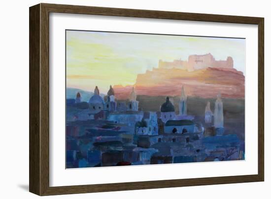 Salzburg at Dusk-Markus Bleichner-Framed Art Print