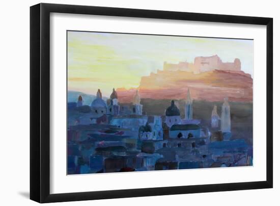 Salzburg at Dusk-Markus Bleichner-Framed Art Print