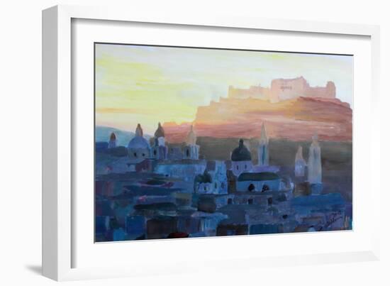 Salzburg at Dusk-Markus Bleichner-Framed Art Print